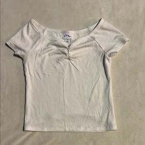 Art Class White Ribbed Fitted T-Shirt